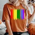 Binghamton New York Lgbtq Gay Pride Rainbow Skyline Women's Oversized Comfort T-Shirt Yam