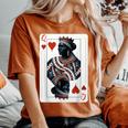 Black Queen Of Hearts Card Deck Game Proud Black Woman Women's Oversized Comfort T-Shirt Yam