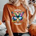 Blessed By God Loved By Jesus Christian Jesus Butterfly Women's Oversized Comfort T-Shirt Yam