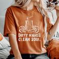 Blue Collar Mechanic Dirty Hands Quote Women's Oversized Comfort T-Shirt Yam