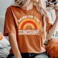 Bring On The Sunshine Vintage Rainbow Retro Sunshine Women's Oversized Comfort T-Shirt Yam