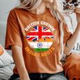 British Grown Indian Roots Vintage Flags For Women Women's Oversized Comfort T-Shirt Yam