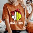 Busy Raising Ballers Softball Baseball Mama Mom Women's Oversized Comfort T-Shirt Yam