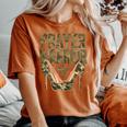 Camo Heels Prayer Warrior Faith-Inspired Christian Women's Oversized Comfort T-Shirt Yam