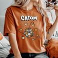 Catom Science Teacher Chemistry Lover Physics School Cat Women's Oversized Comfort T-Shirt Yam