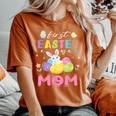 Chick Bunny Flowers Happy First Easter Day As A Mom Mother Women's Oversized Comfort T-Shirt Yam