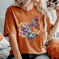 Chicken Aesthetic Flowers Cute Cottagecore Floral Chicken Women's Oversized Comfort T-Shirt Yam
