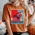 The Chicken Poster Vintage Country Farm Animal Farmer Women's Oversized Comfort T-Shirt Yam