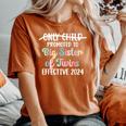 Only Child Promoted To Big Sister Of Twins Effective 2024 Women's Oversized Comfort T-Shirt Yam