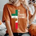 Christian Spanish Jesus Religious Bible Verse Mexican Flag Women's Oversized Comfort T-Shirt Yam
