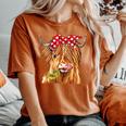 Cow Bandana Farm Animal Highland Cow Graphics Women's Oversized Comfort T-Shirt Yam