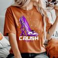 Crush Lupus Awareness Purple High Heel Purple Ribbon Womens Women's Oversized Comfort T-Shirt Yam