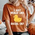 Duck For Quack Quakin Youth Rubber Ducky Women's Oversized Comfort T-Shirt Yam