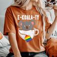 Ekoalaty Rainbow Tea Gay Pride Equality Lgbt Animal Women's Oversized Comfort T-Shirt Yam