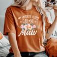 My Favorite People Call Me Maw Floral Birthday Maw Women's Oversized Comfort T-Shirt Yam