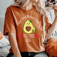 Our First Mother's Day 2024 Retro Vintage Avocado Women's Oversized Comfort T-Shirt Yam