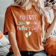 My First Mother's Day For New Mom Mother Pregnancy Tie Dye Women's Oversized Comfort T-Shirt Yam