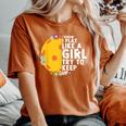 Floral I Know I Play Like A Girl Try To Keep Up Pickleball Women's Oversized Comfort T-Shirt Yam