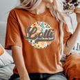 Floral Lolli Retro Groovy Mother's Day Birthday Women's Oversized Comfort T-Shirt Yam