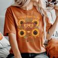 Chocolate Lab Saying Labrador Sunflower Dog Lover Women's Oversized Comfort T-Shirt Yam