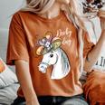 Derby Day 2024 Fascinator Hat Horse Racing Lover Women's Oversized Comfort T-Shirt Yam