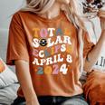 Groovy Total Solar Eclipse 2024 Cute Solar Eclipse Women's Oversized Comfort T-Shirt Yam