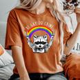 Raccoon Be Gay Do Crime Rainbow Lgbtq Pride Gay Racoon Women's Oversized Comfort T-Shirt Yam
