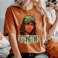 Gemini Queen Black Woman Camo Hat Locs Birthday Women's Oversized Comfort T-Shirt Yam