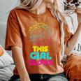 This Girl Glows Cute Girls Tie Dye Party Team Women's Oversized Comfort T-Shirt Yam