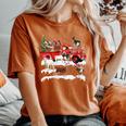 Goat Riding Red Truck Merry Christmas Farmer X-Mas Ugly Women's Oversized Comfort T-Shirt Yam