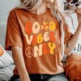 Good Vibes Only Peace Love 60S 70S Tie Dye Groovy Hippie Women's Oversized Comfort T-Shirt Yam