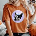 Gothic Cats Full Moon Aesthetic Vaporwave Women's Oversized Comfort T-Shirt Yam