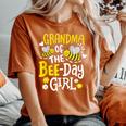 Grandma Of The Bee-Day Girl Birthday Party Matching Family Women's Oversized Comfort T-Shirt Yam