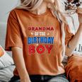 Grandma Of The Birthday Boy Costume Spider Web Birthday Women's Oversized Comfort T-Shirt Yam