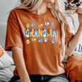 Grandma Of The Birthday Boy Girl Dog Family Matching Women's Oversized Comfort T-Shirt Yam