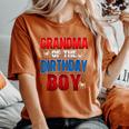 Grandma Of The Birthday Boy Matching Family Spider Web Women's Oversized Comfort T-Shirt Yam
