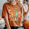 Groovy Nana Retro Grandma Birthday Matching Family Party Women's Oversized Comfort T-Shirt Yam