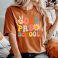 Groovy Peace Out Preschool Graduation Last Day Of School Women's Oversized Comfort T-Shirt Yam