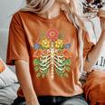 Grow Through It Flower Spine Skeleton Vintage Floral Women Women's Oversized Comfort T-Shirt Yam