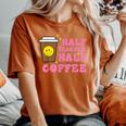 Half Teacher Coffee Teaching Educator Life Women Women's Oversized Comfort T-Shirt Yam