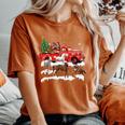 Horse Riding Red Truck Merry Christmas Farmer X-Mas Ugly Women's Oversized Comfort T-Shirt Yam