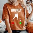 Ice Hockey Youth Puck Hockeyplayer Player Men Women's Oversized Comfort T-Shirt Yam