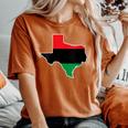 Junenth Pan African Flag Texas Freedom Day Women's Oversized Comfort T-Shirt Yam