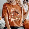 Just A Girl Who Loves Horses Horse Women's Oversized Comfort T-Shirt Yam