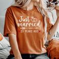 Just Married Couples Husband Wife 20Th Anniversary Women's Oversized Comfort T-Shirt Yam