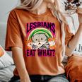 Lesbians Eat What Cats Love Cute Boy Women's Oversized Comfort T-Shirt Yam