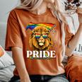 Lgbt Lion Gay Pride Lgbtq Rainbow Flag Sunglasses Women's Oversized Comfort T-Shirt Yam