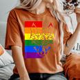 Lgbtq Rainbow Flag Tribal Wolf Pride Month Equal Women's Oversized Comfort T-Shirt Yam