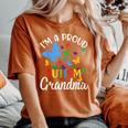 I M A Proud Autism Grandma Butterflies Autism Awareness Women's Oversized Comfort T-Shirt Yam