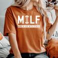 Milf Mom In Love With Fitness Saying Quote Women's Oversized Comfort T-Shirt Yam